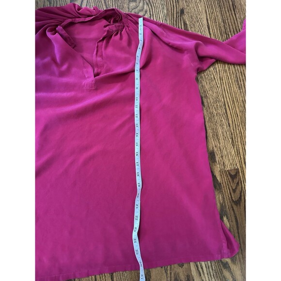 Vintage The Silk Farm 100% Silk Pink Long Sleeve Blouse‎ Size Large Office Work - Picture 7 of 7